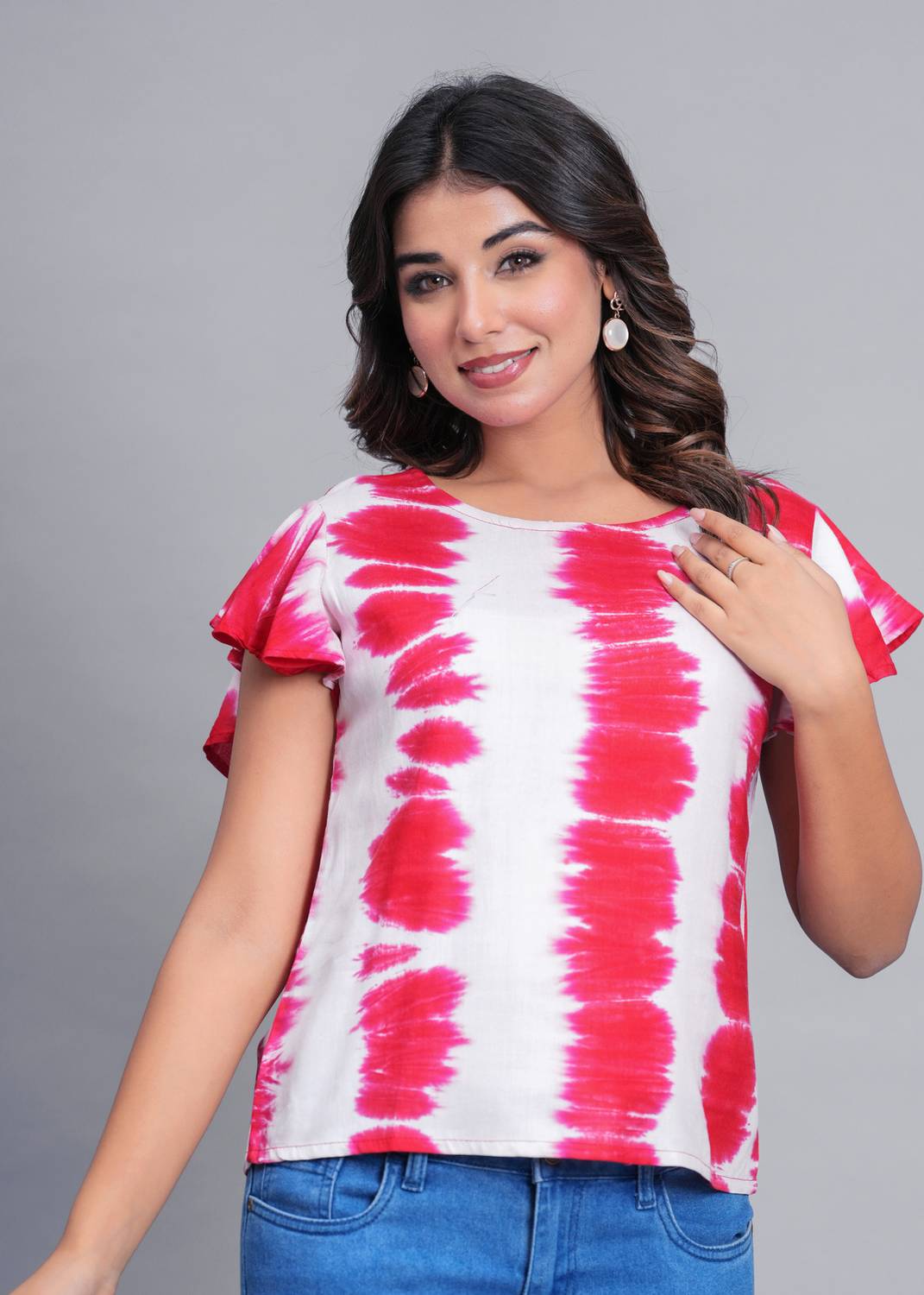 Bachuu Casual Tie & Dye Women Red Top