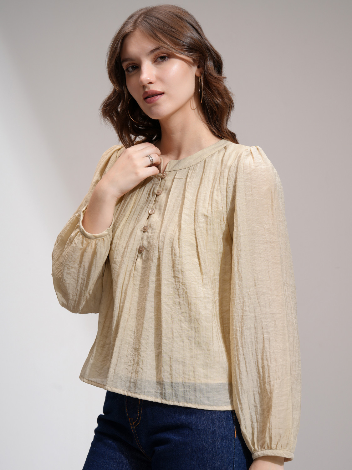 Image of Tokyo Talkies Casual Solid Women Brown Top