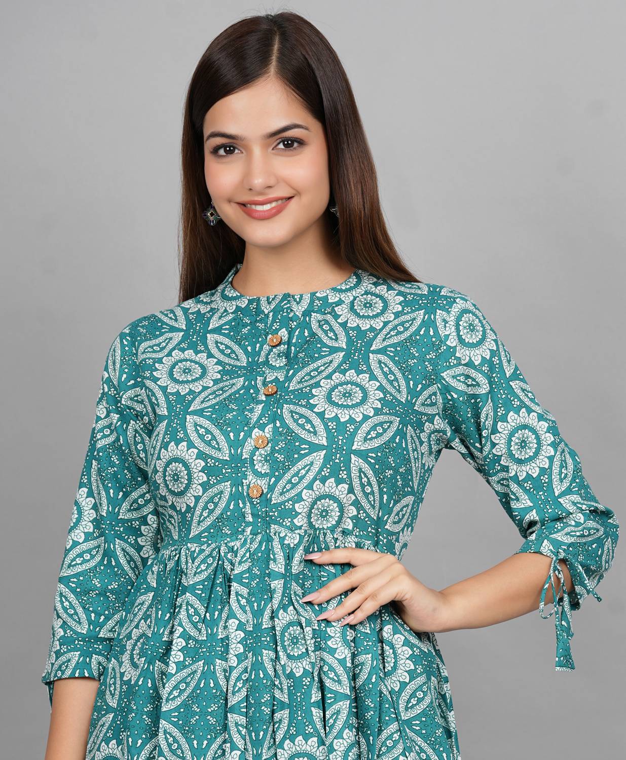 Clothosio Casual Floral Print Women Blue, White Top