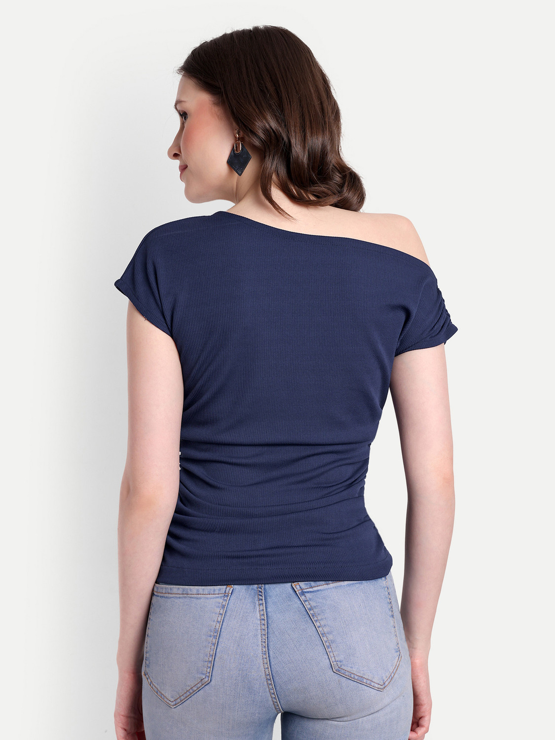 Image of METRONAUT Casual Solid Women Dark Blue Top