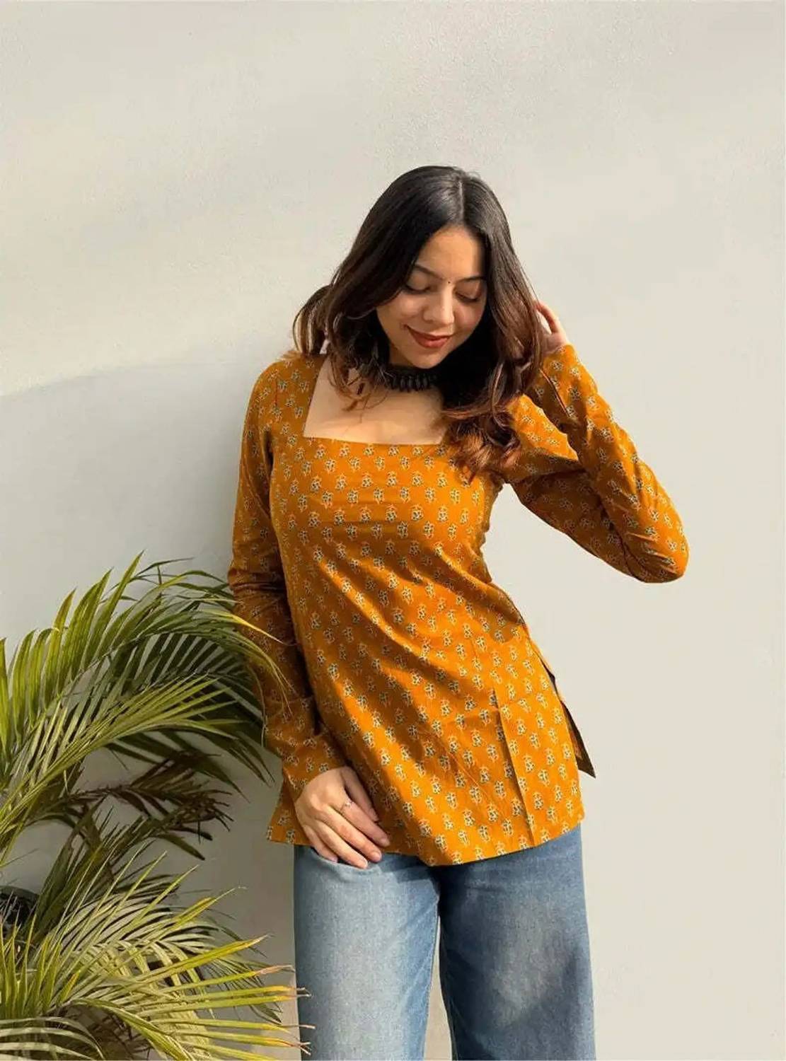 AIMCA Casual Printed, Ethnic Motifs Women Orange Top