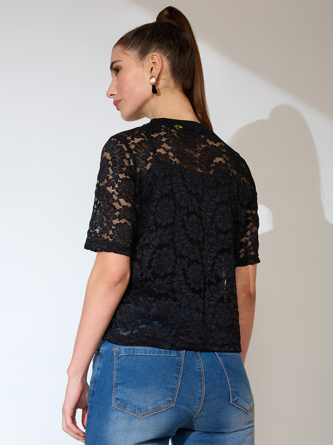 Image of Globus Party Lace Women Black Top