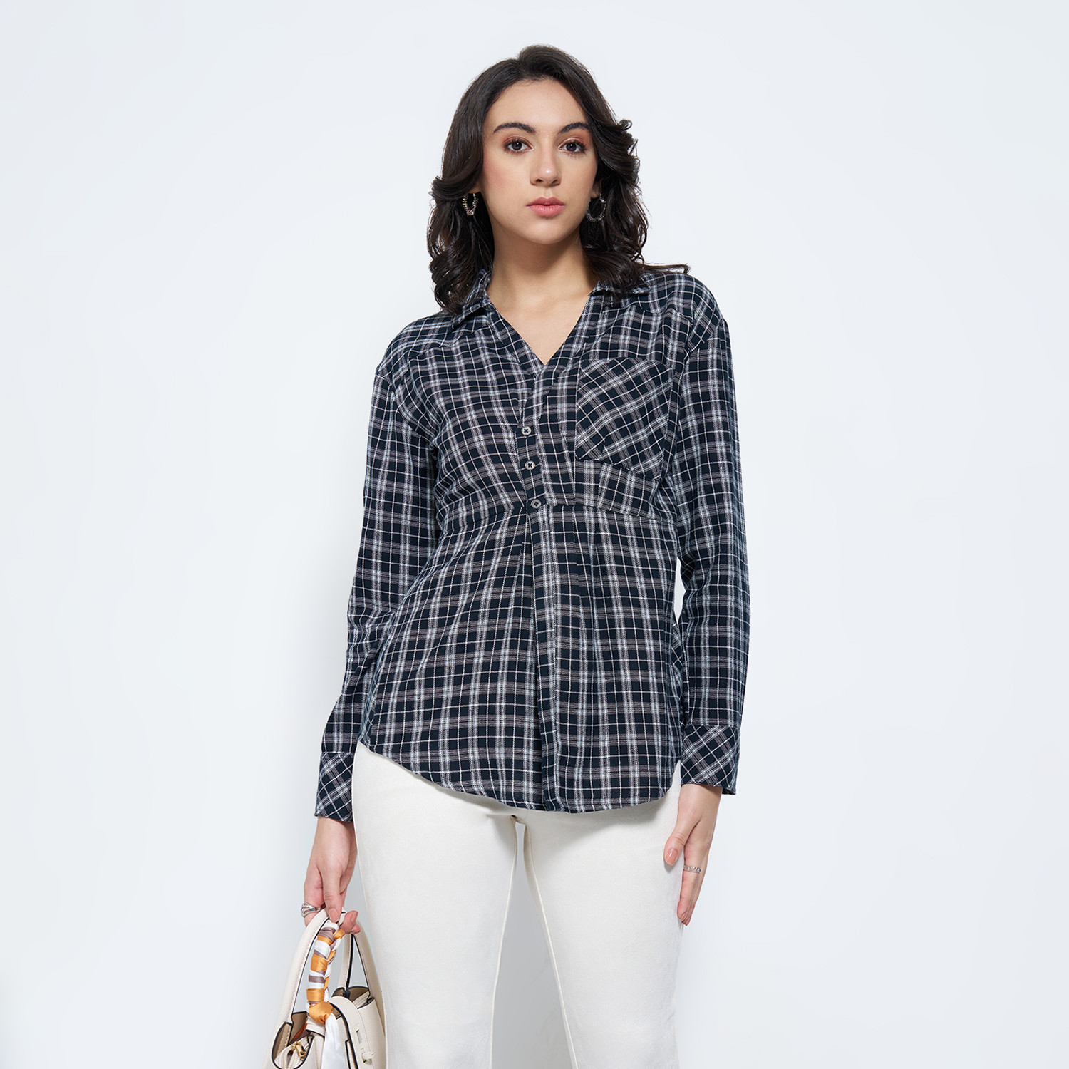 Image of Honey By Pantaloons Casual Printed Women Black Top