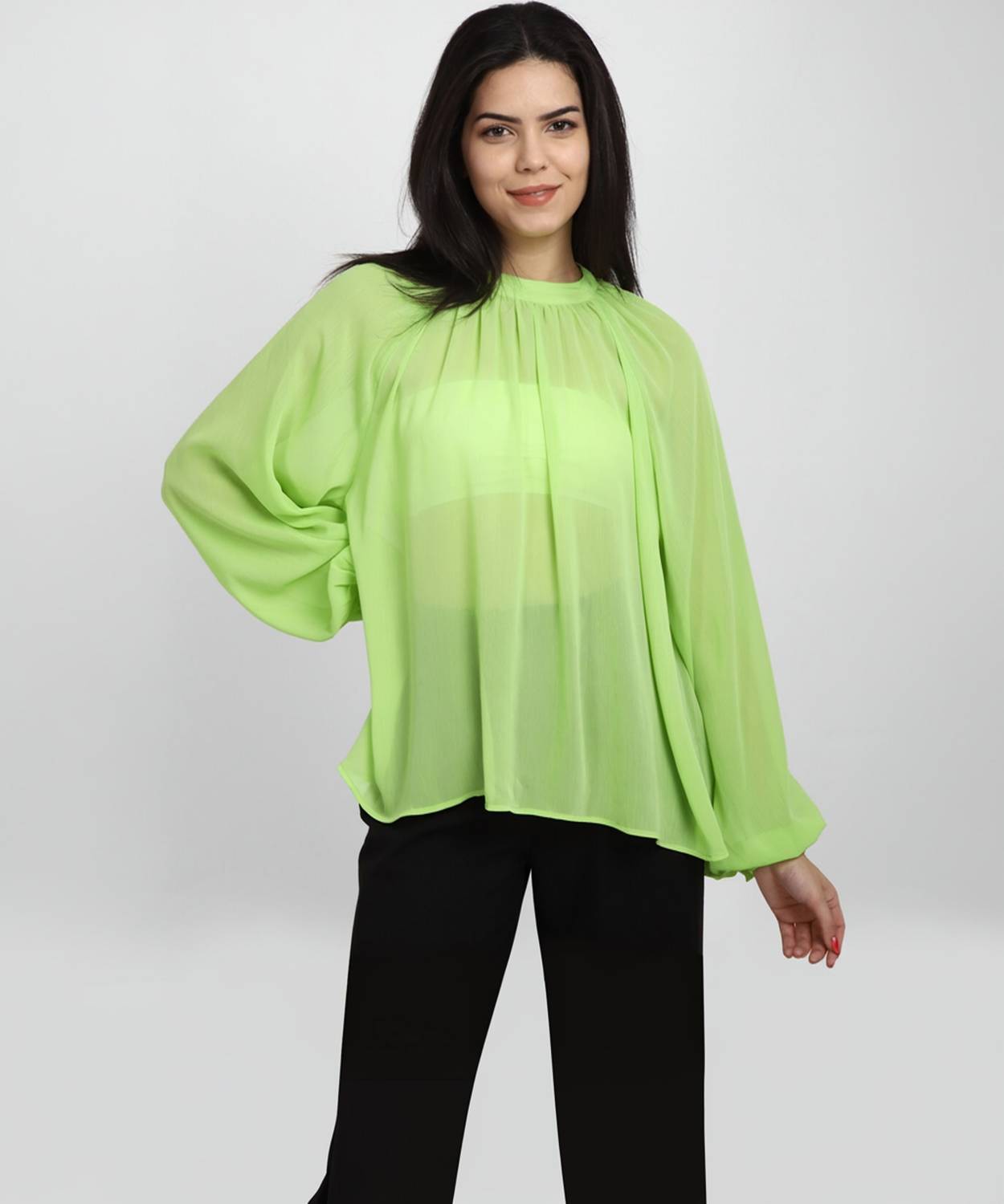 Allen Solly Casual Solid Women Green Top