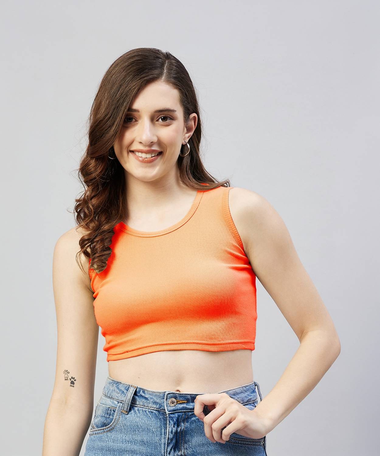BLINKIN Casual Solid Women Orange Top