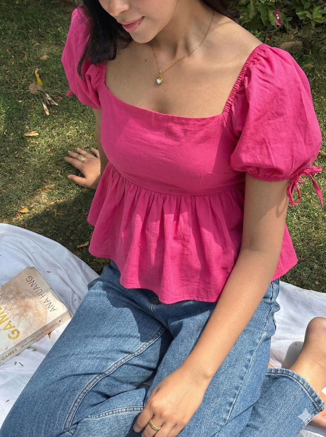Image of NUSARA Casual Solid Women Pink Top