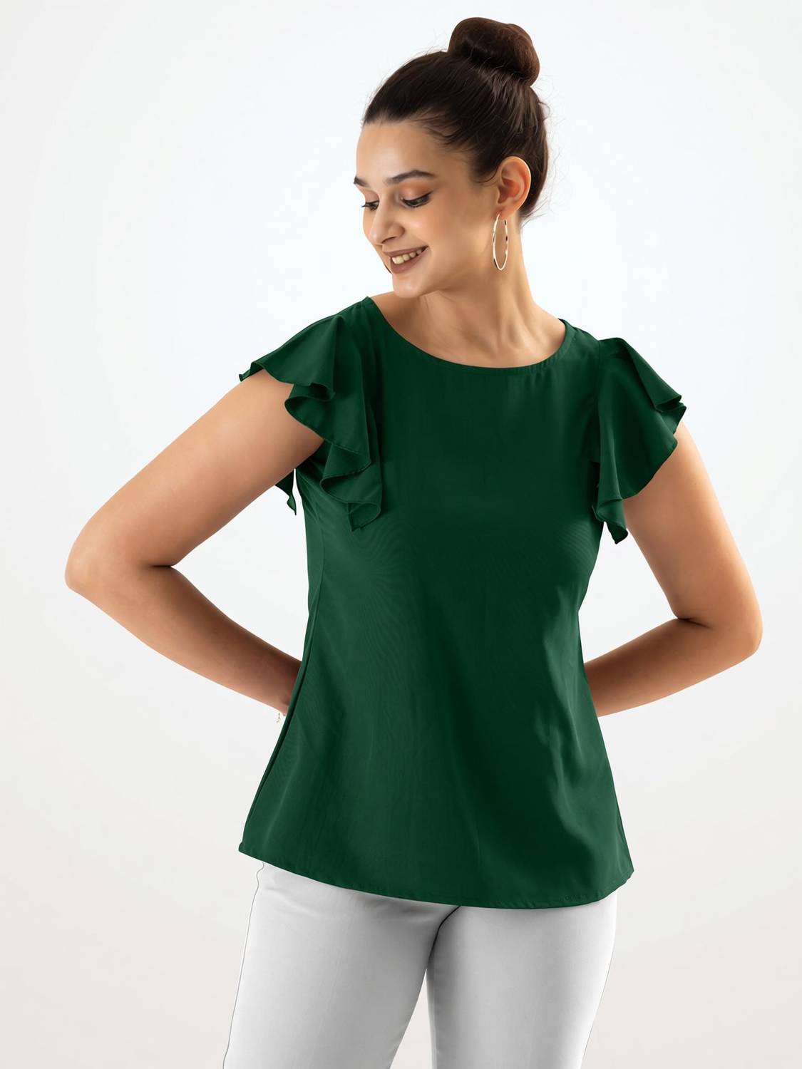 AASK Casual Printed Women Green Top