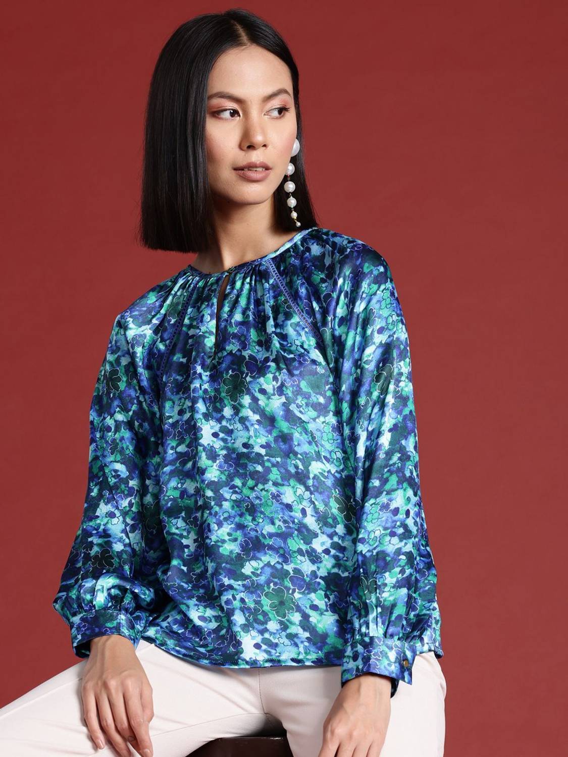 all about you Casual Printed, Floral Print Women Blue Top