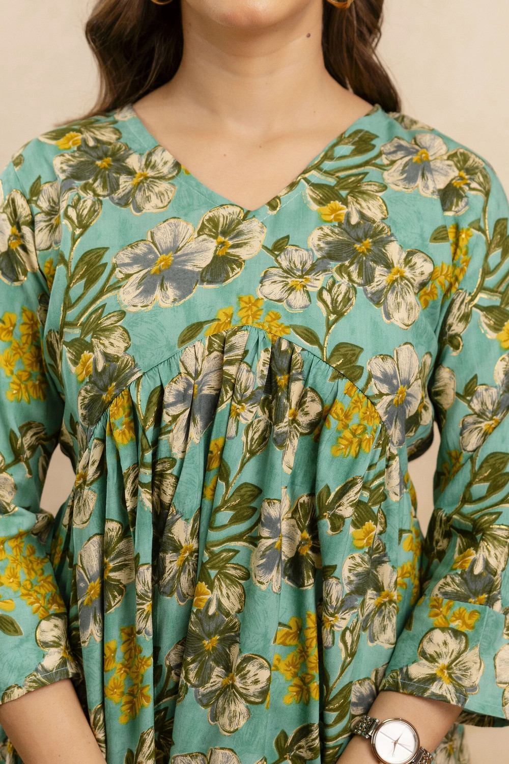 Image of Mialo fashion Women Floral Print Flared Kurta