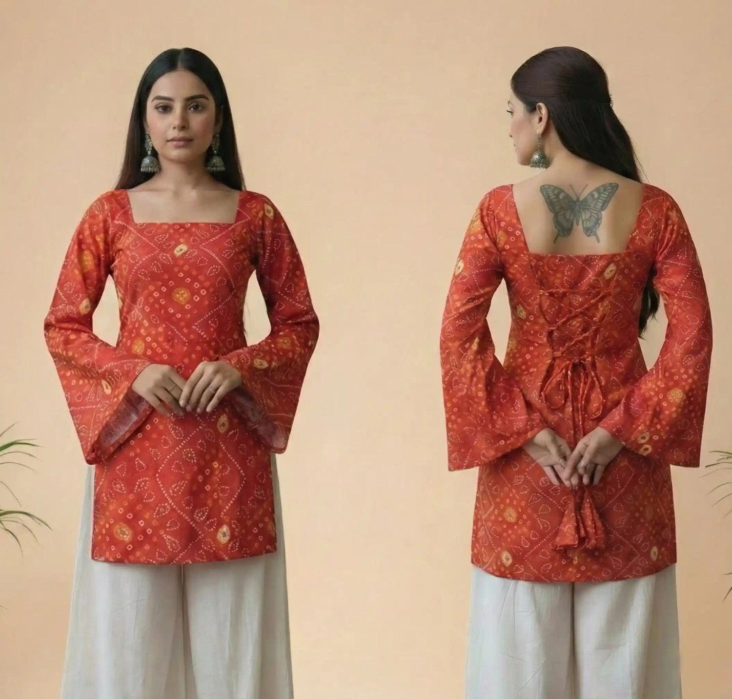 Image of Mahira's Comfort Party Printed Women Red Top