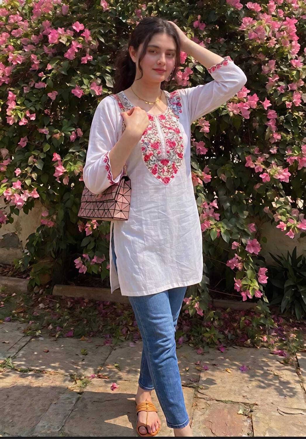 Parakash Casual Embroidered Women White Top - Image 3