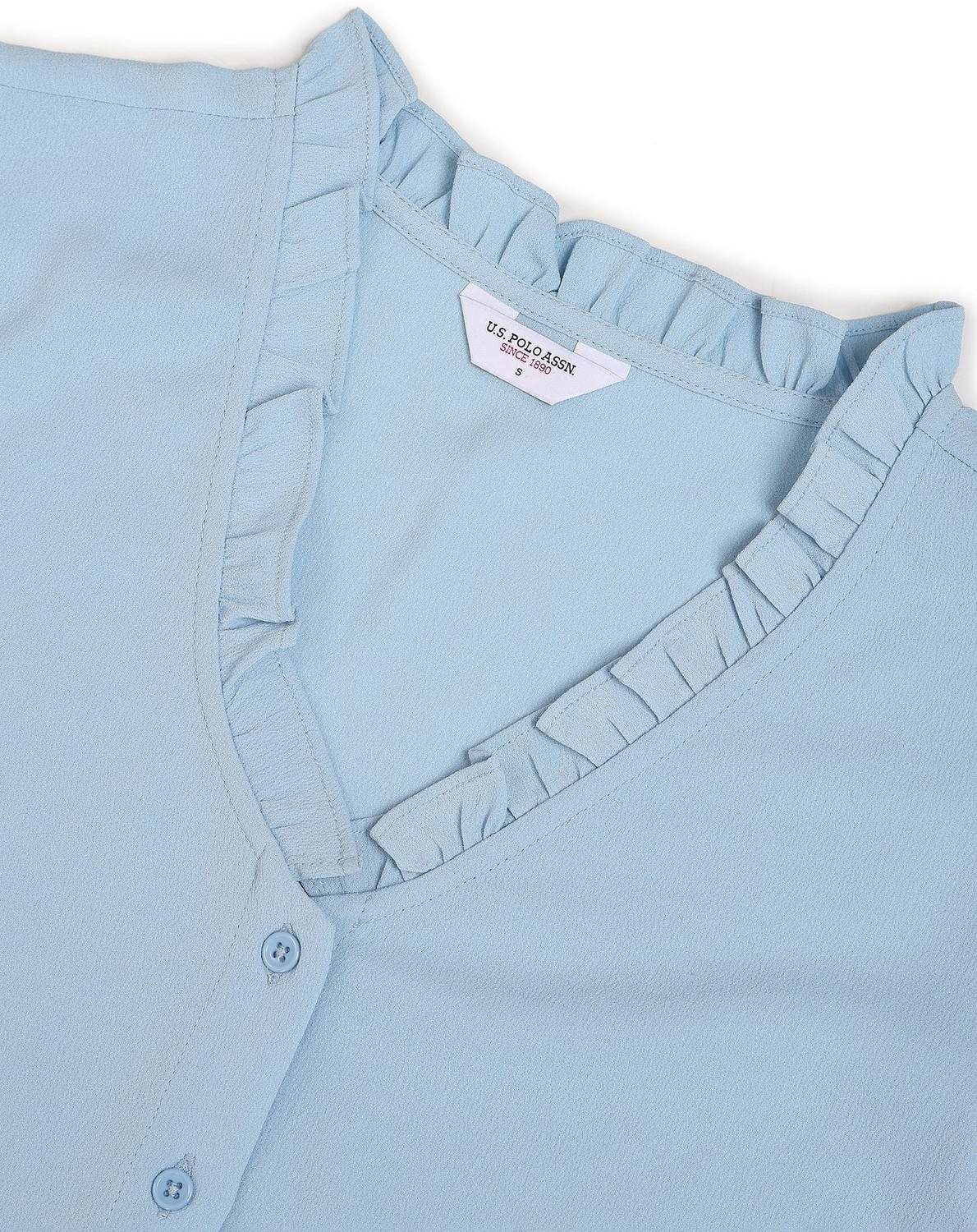 Image of U.S. POLO ASSN. Casual Solid Women Blue Top