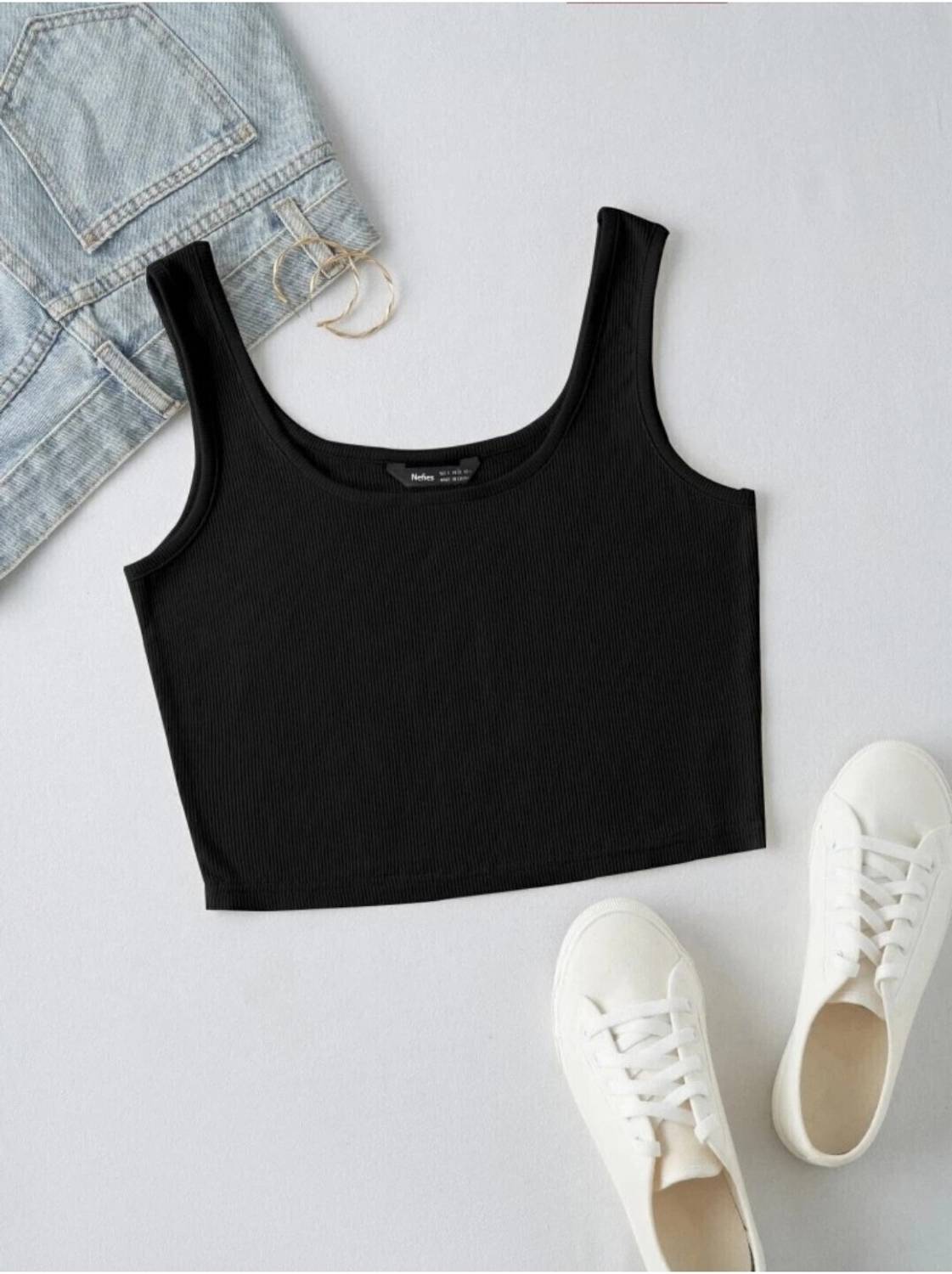 SHREE CHAMUNDA CREATION Casual Solid Women Black Top