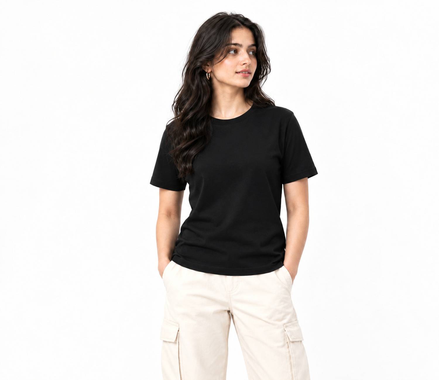 DEKAP CLOTHING Casual Solid Women Black Top