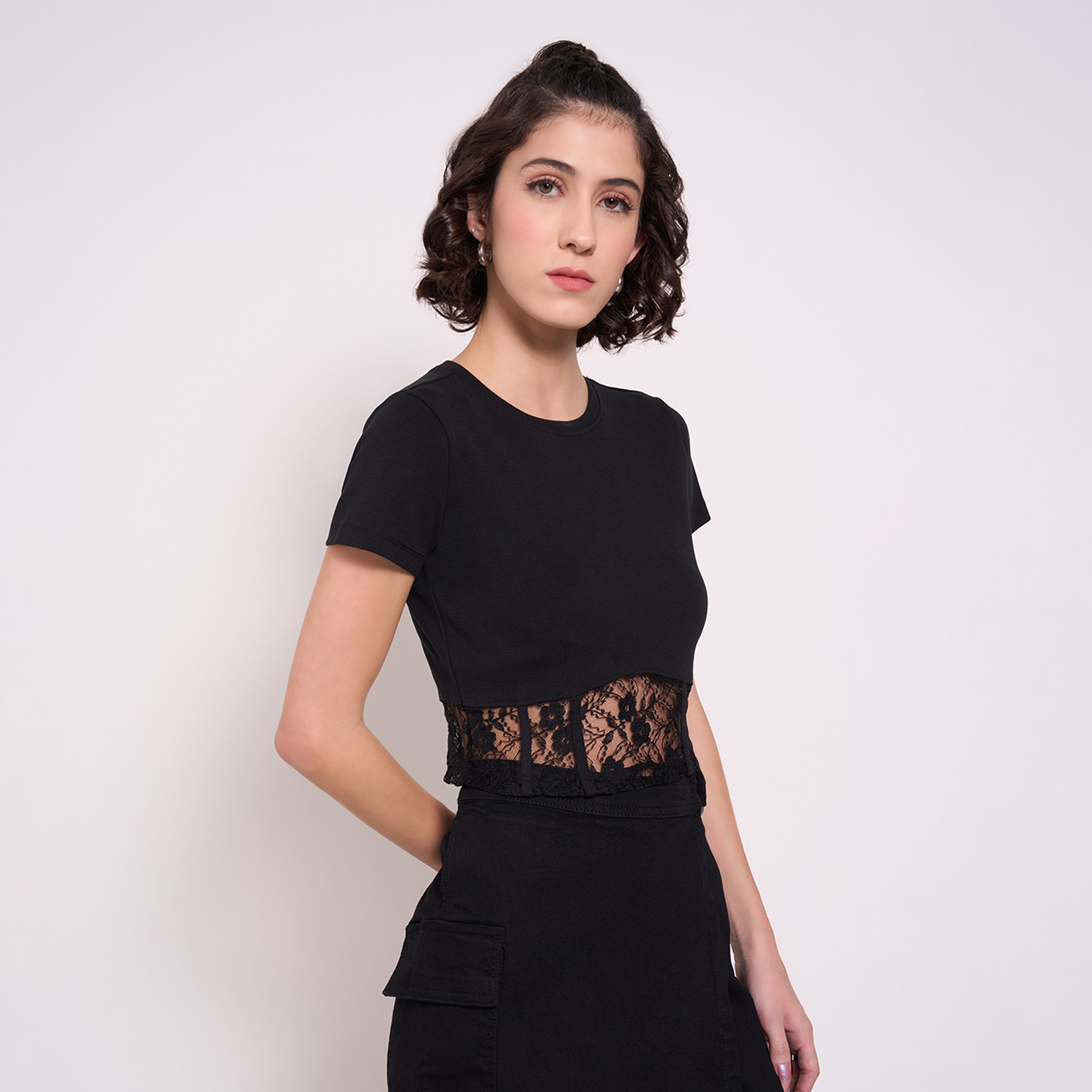 Image of SF Jeans by Pantaloons Casual Solid Women Black Top