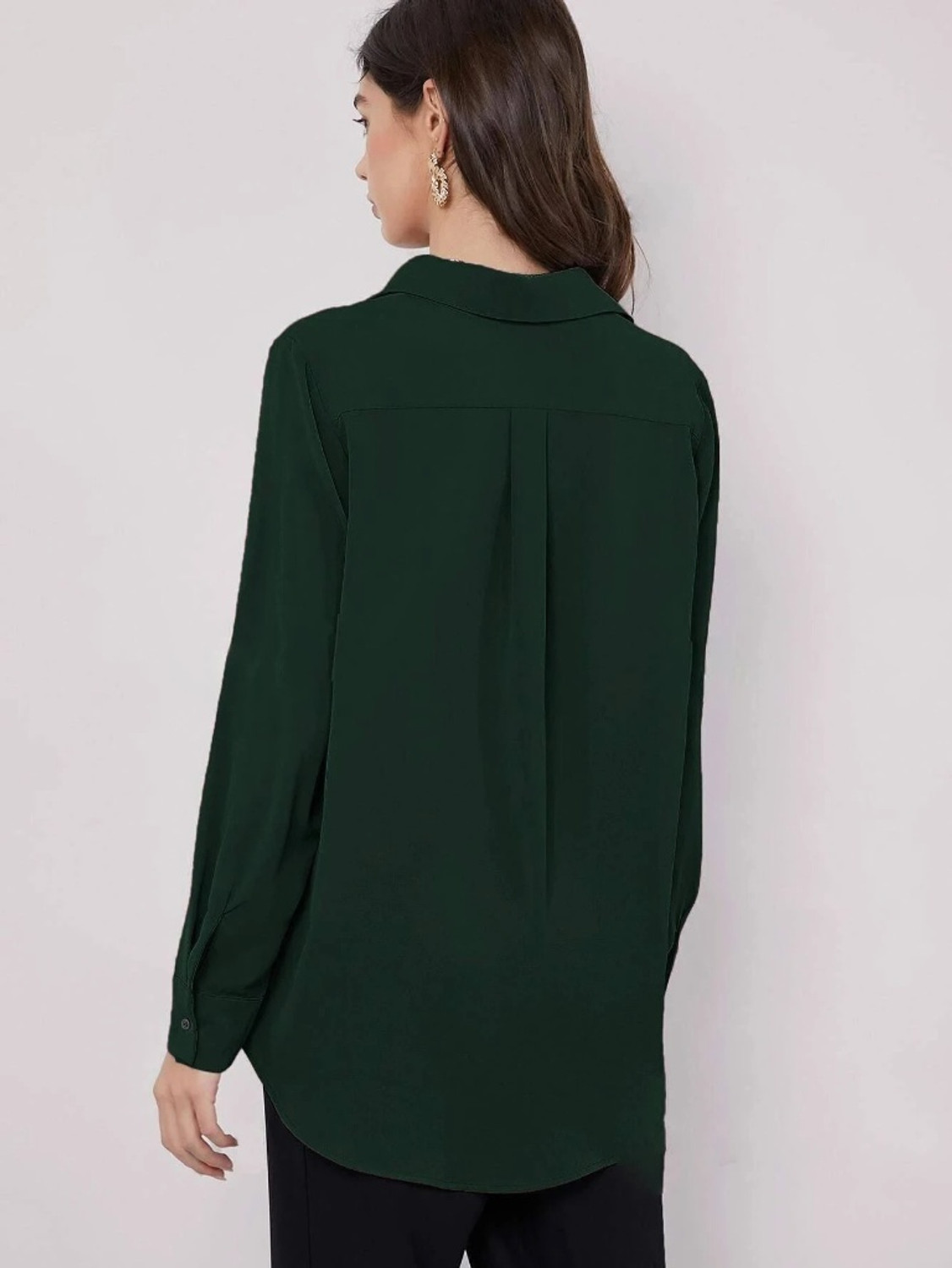 Image of Leriya Fashion Casual Solid Women Green Top