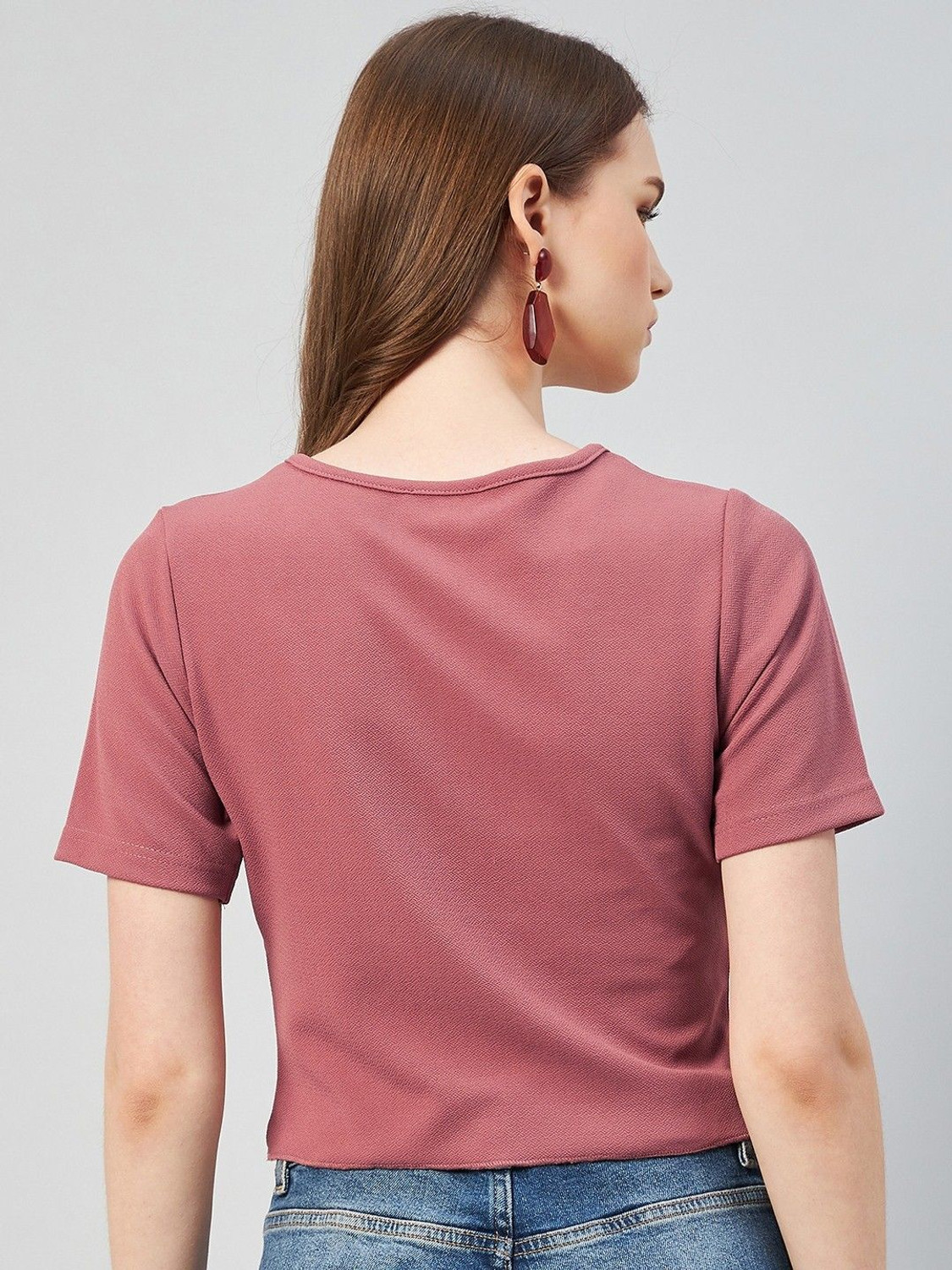 Image of RARE Casual Solid Women Pink Top