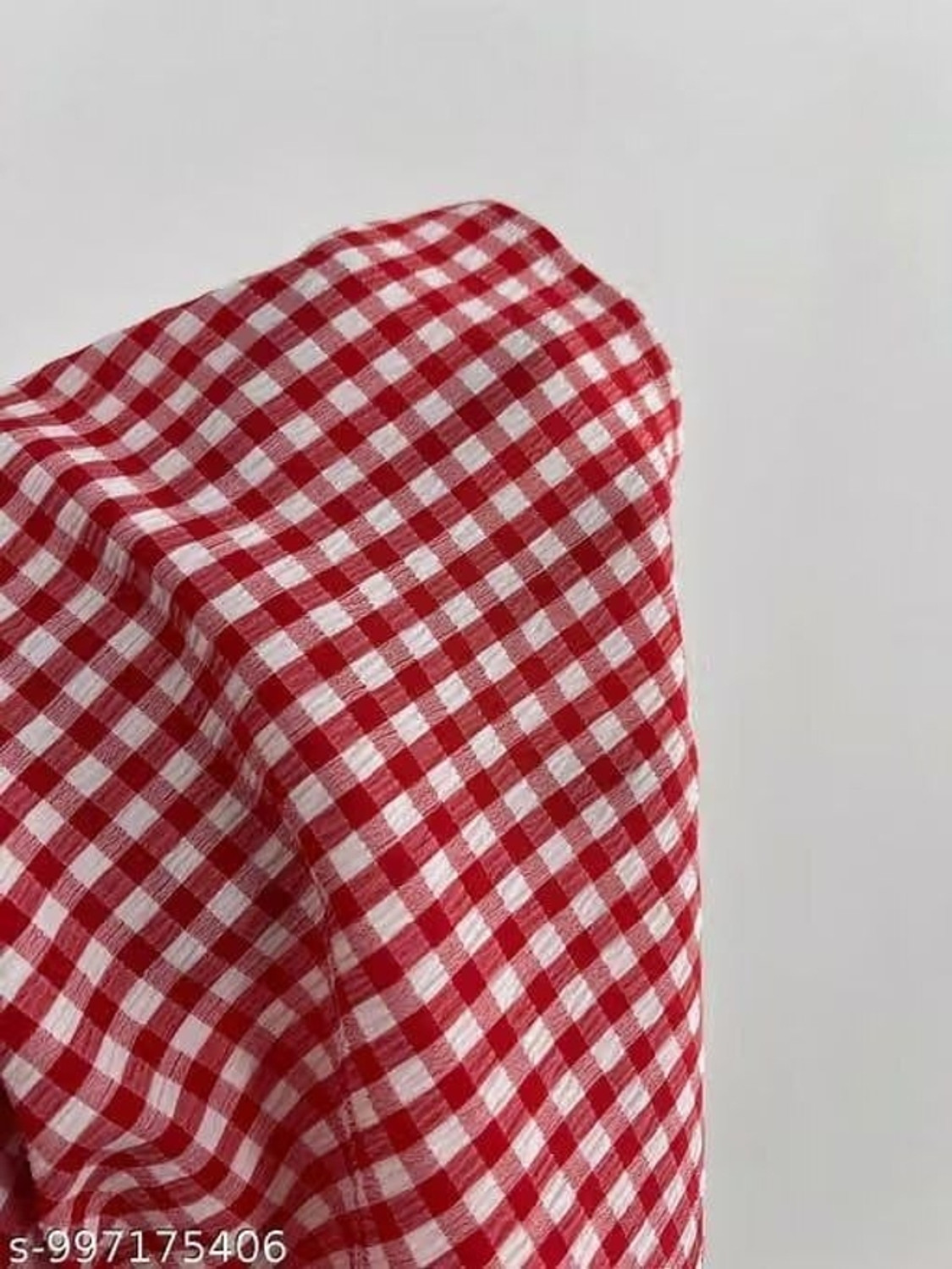 Image of Bullish Casual Checkered Women Red, White Top