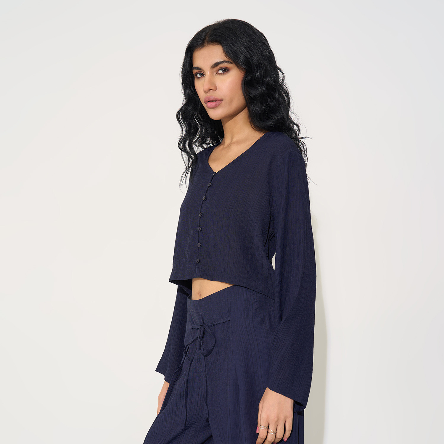 Image of Honey By Pantaloons Casual Solid Women Blue Top