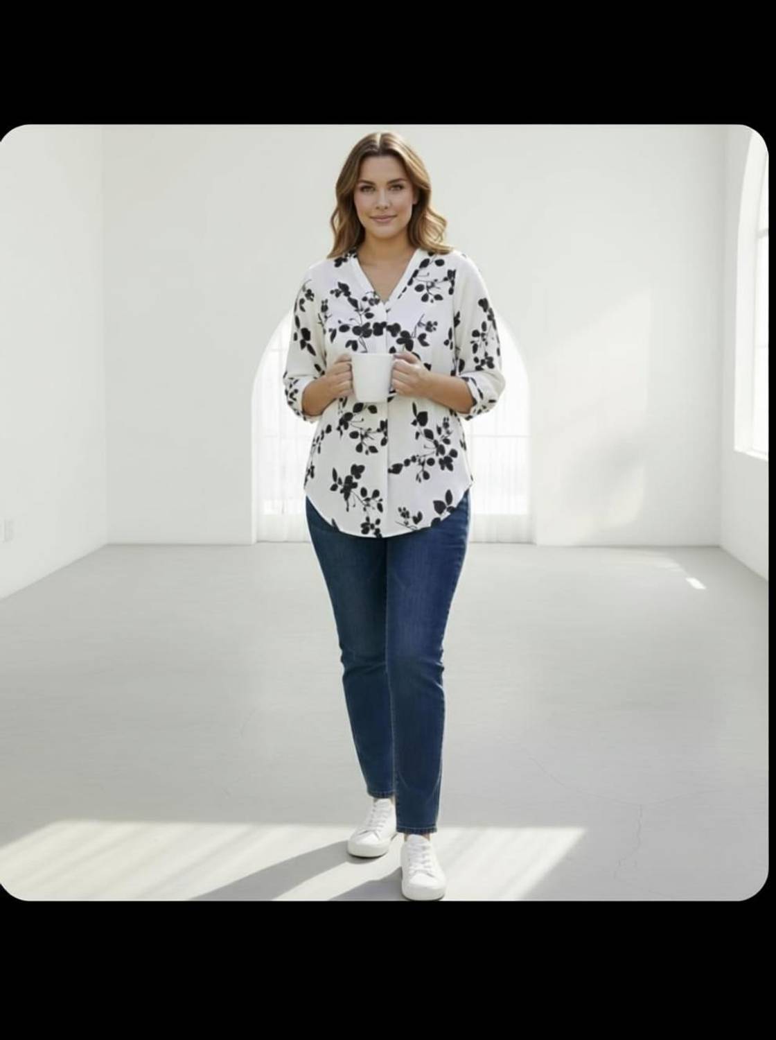 COWN Party Printed Women White Top