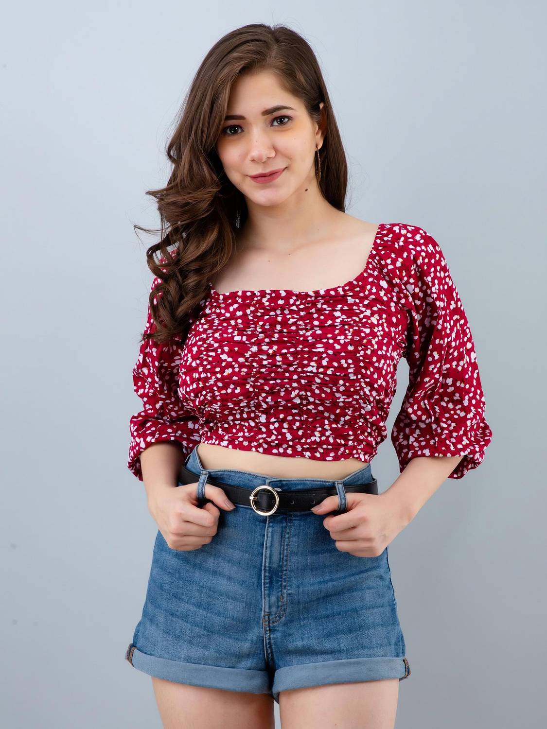 ADRIANA Casual Printed Women Red Top
