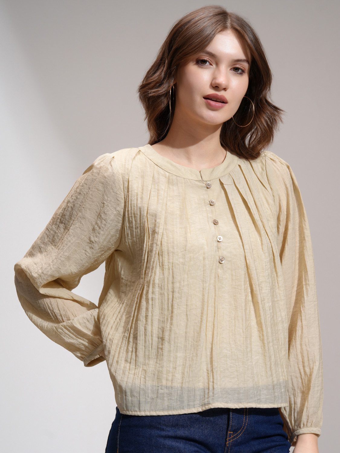Image of Tokyo Talkies Casual Solid Women Brown Top