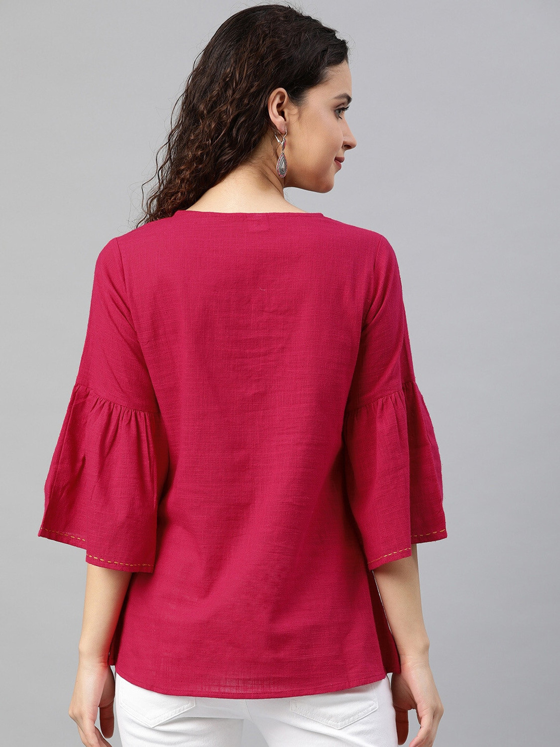 Image of HouseOfCommon Casual Printed Women Pink Top