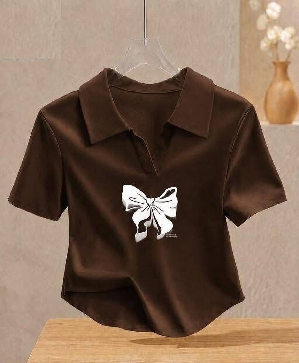 ABC Casual Printed Women Brown Top - Image 2