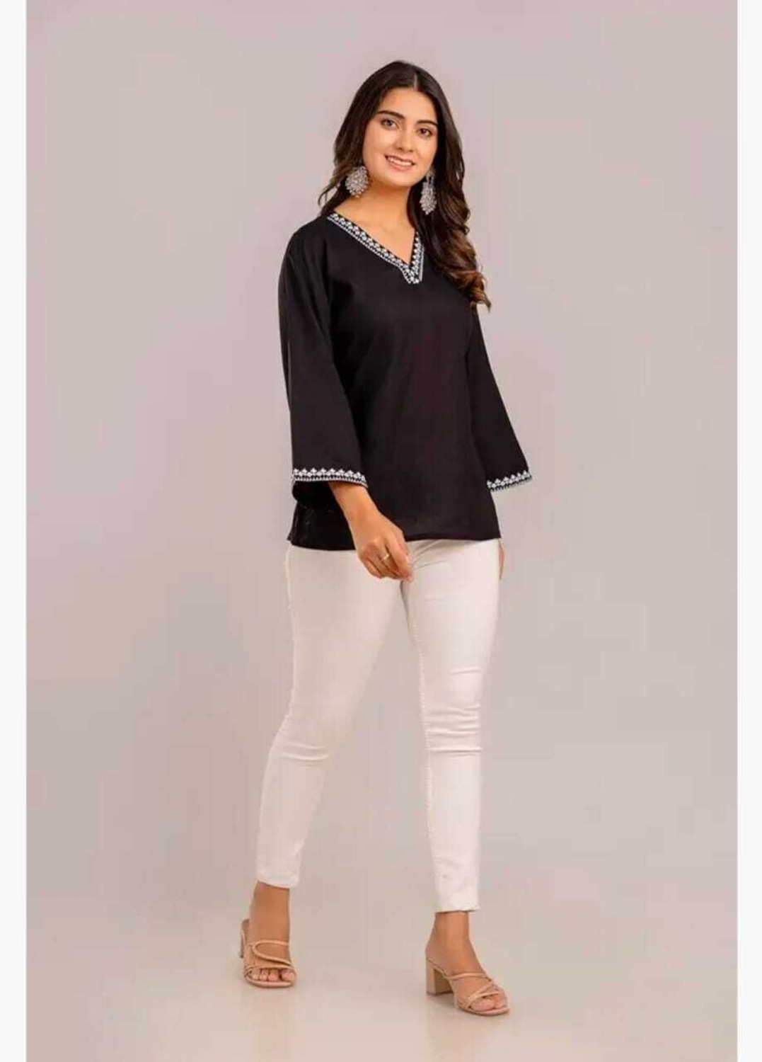 Image of ZYANI FASHION Casual Solid Women Black Top