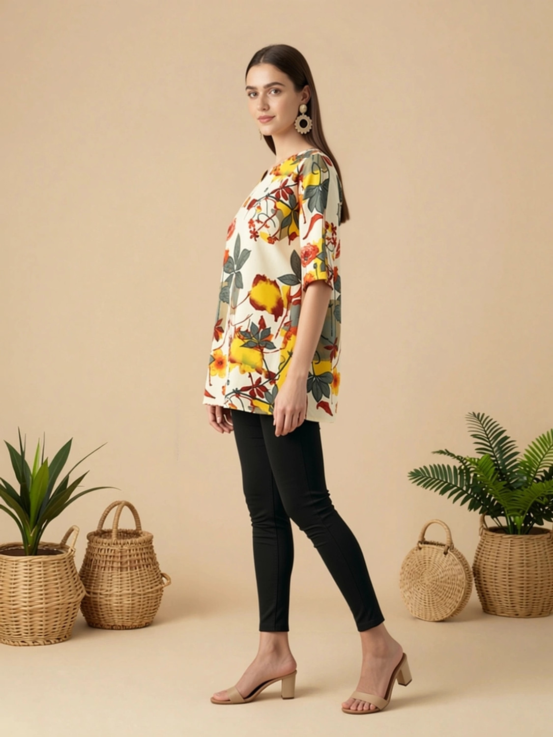 Image of EthnicBasket Women Printed Tunic Kurta