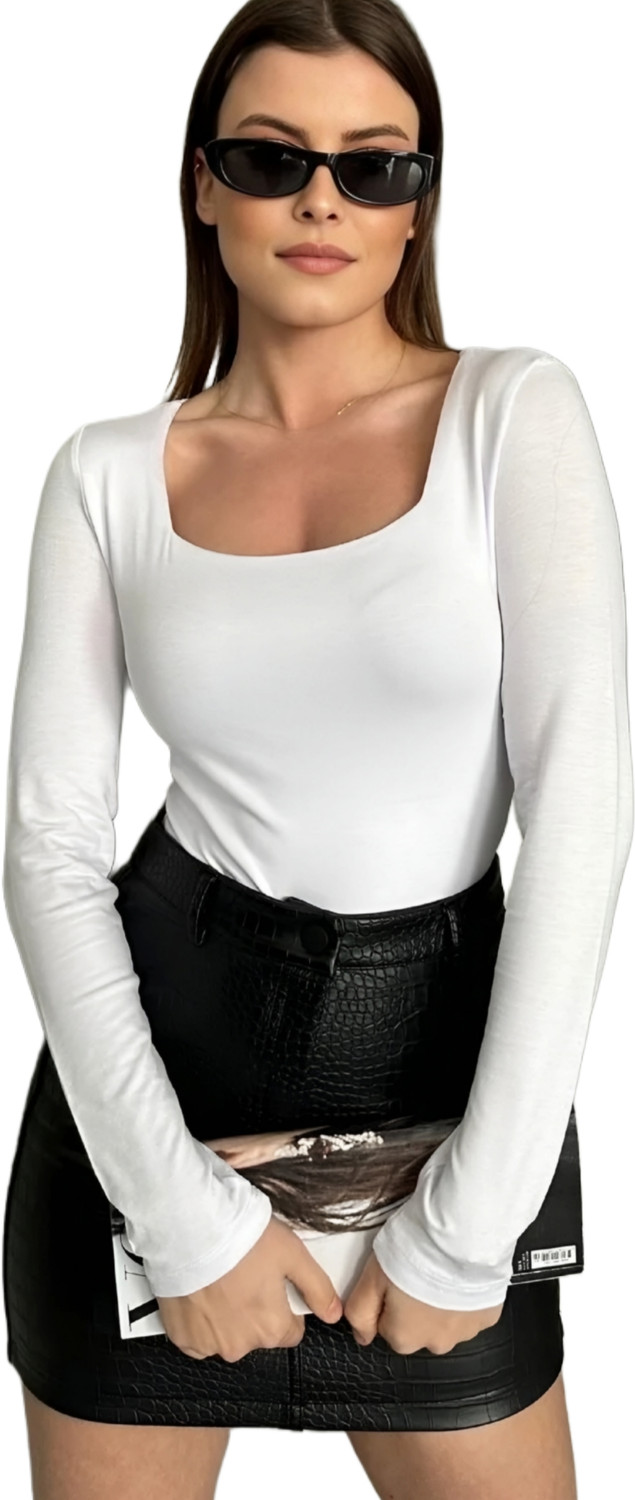 Image of SIGHTBOMB Casual Extended Sleeves Solid Women White Top