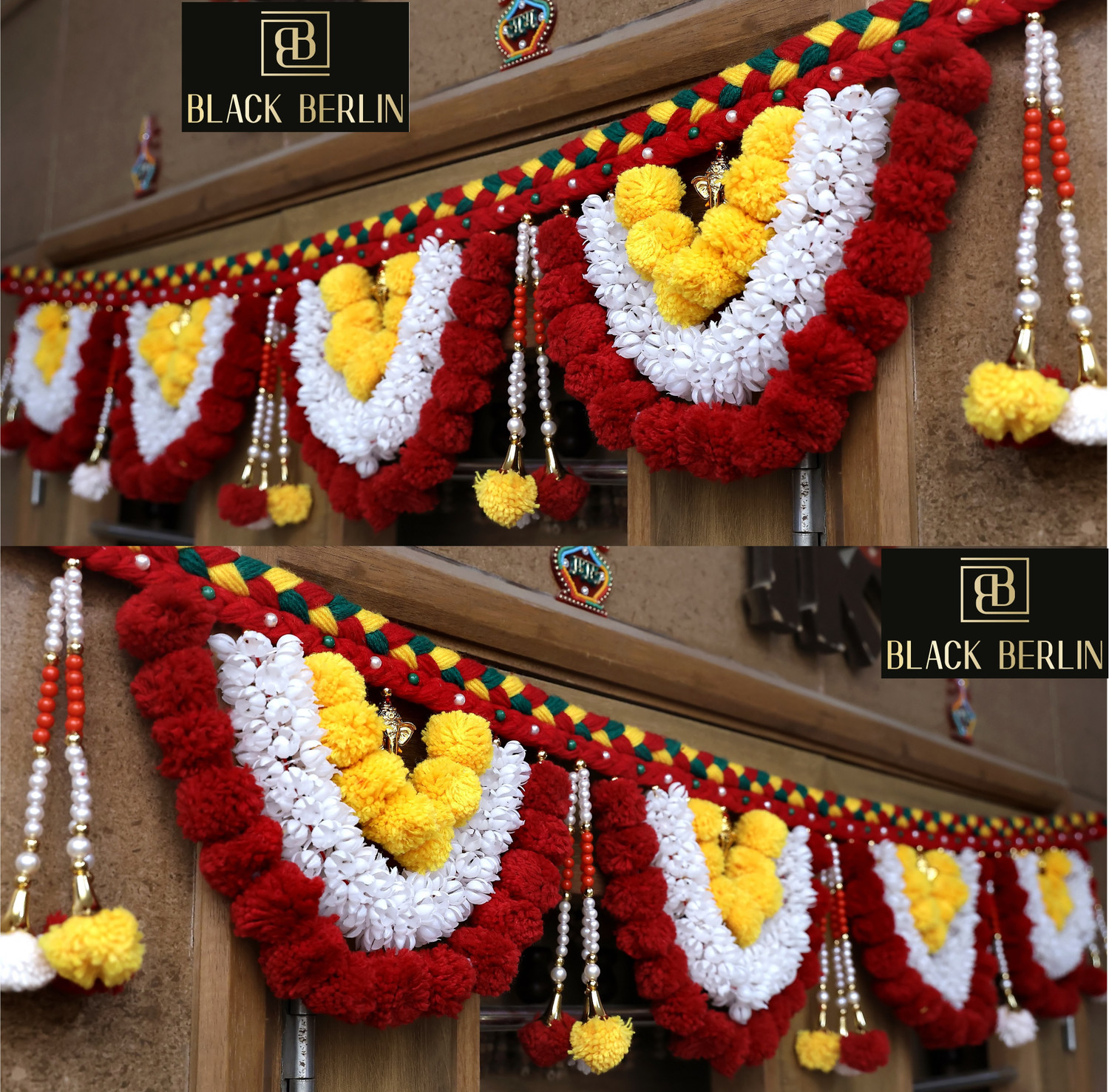 Image of BLACK BERLIN Authentic Handcrafted Toran: Celebrating India's Artistic Heritage Toran
