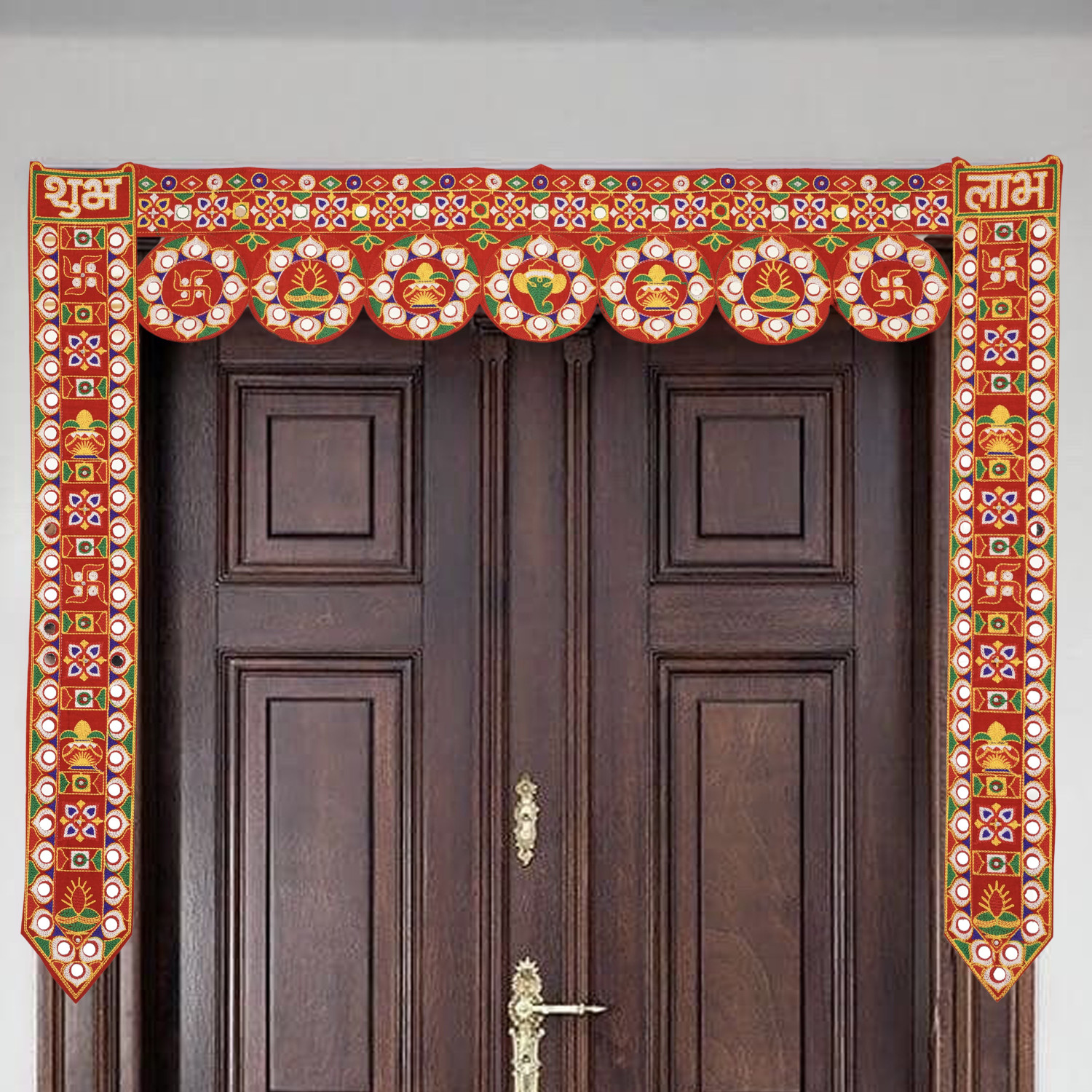 Image of KvaraKraft Shubh Labh Embroidered Door Bandarwal Set for home Decoration(Set of 3) Toran