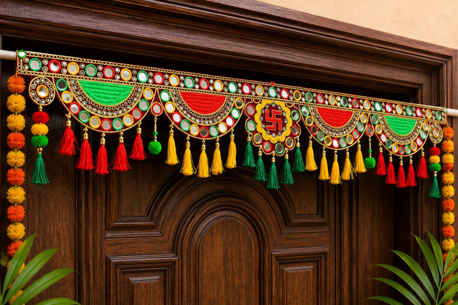 AGENZIA EXIM Traditional Zula Pearl Beads Handmade Door Hanging Toran/Bandarwal for Door. Toran