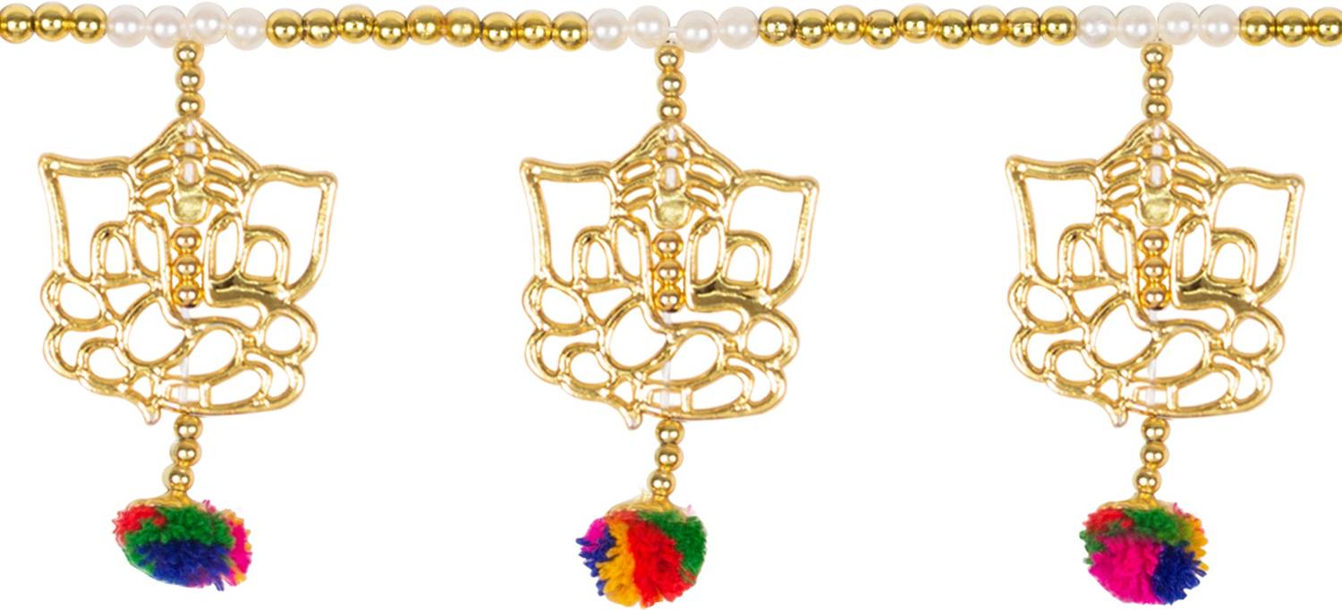 ARMONA CREATIONS Handmade Light Weight Golden Ganesh Toran (Specially Designed for Home Temple) Toran