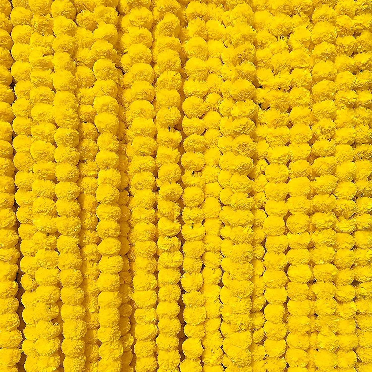 Banna Art Artificial flowers Home Decoration Diwali puja Temple Toran Mala Yellow Marigold Artificial Flower