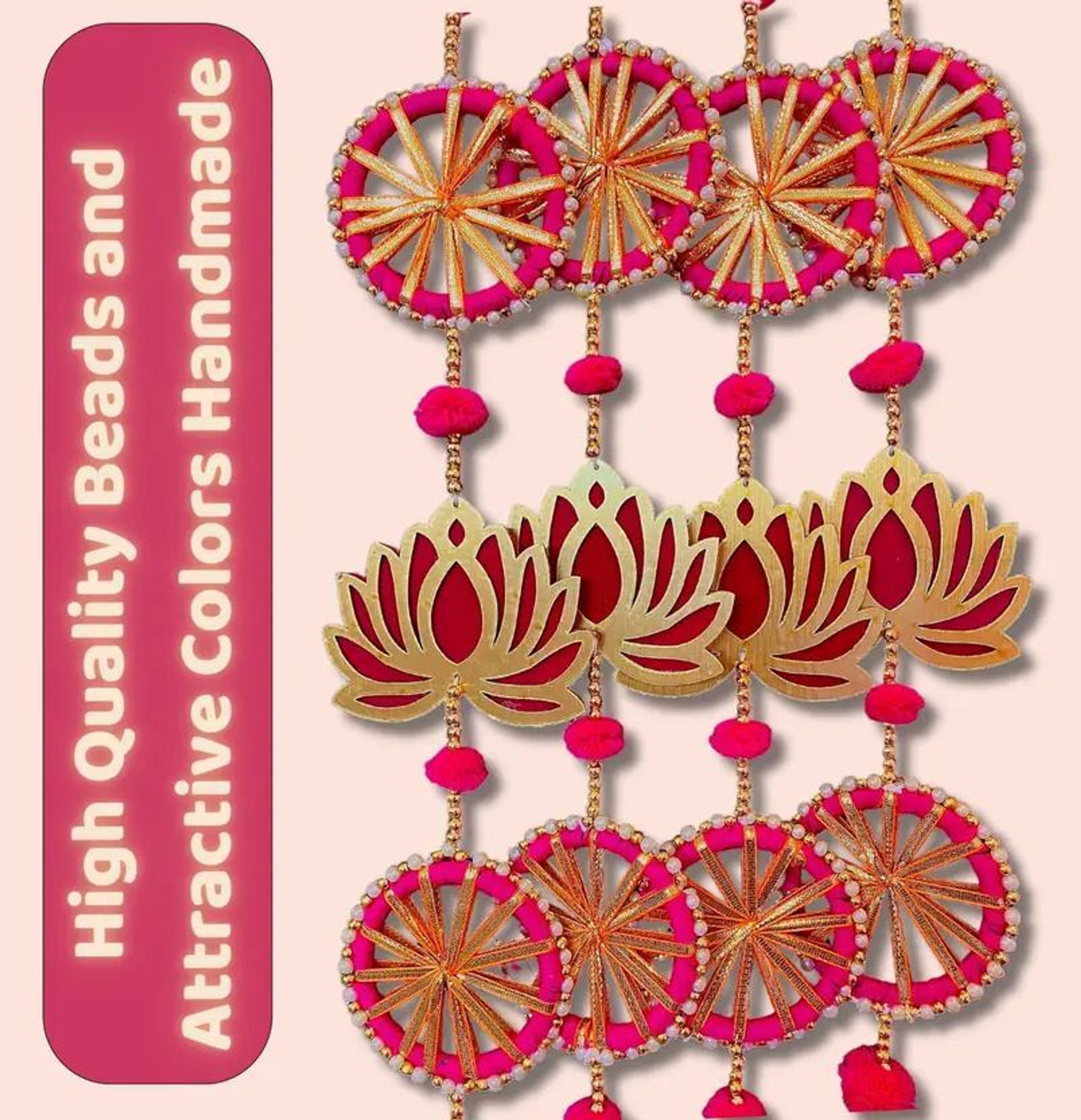 Image of BDRMKH Wall Door Hanging Lotus Latkan decorative Toran