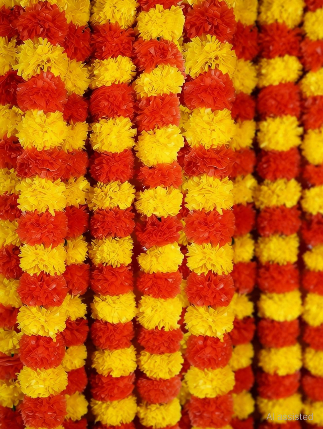 Image of MILEN Artificial Marigold Garlands Door Toran For Decoration - Pack of 5 Toran (plastic, Straight Mala)