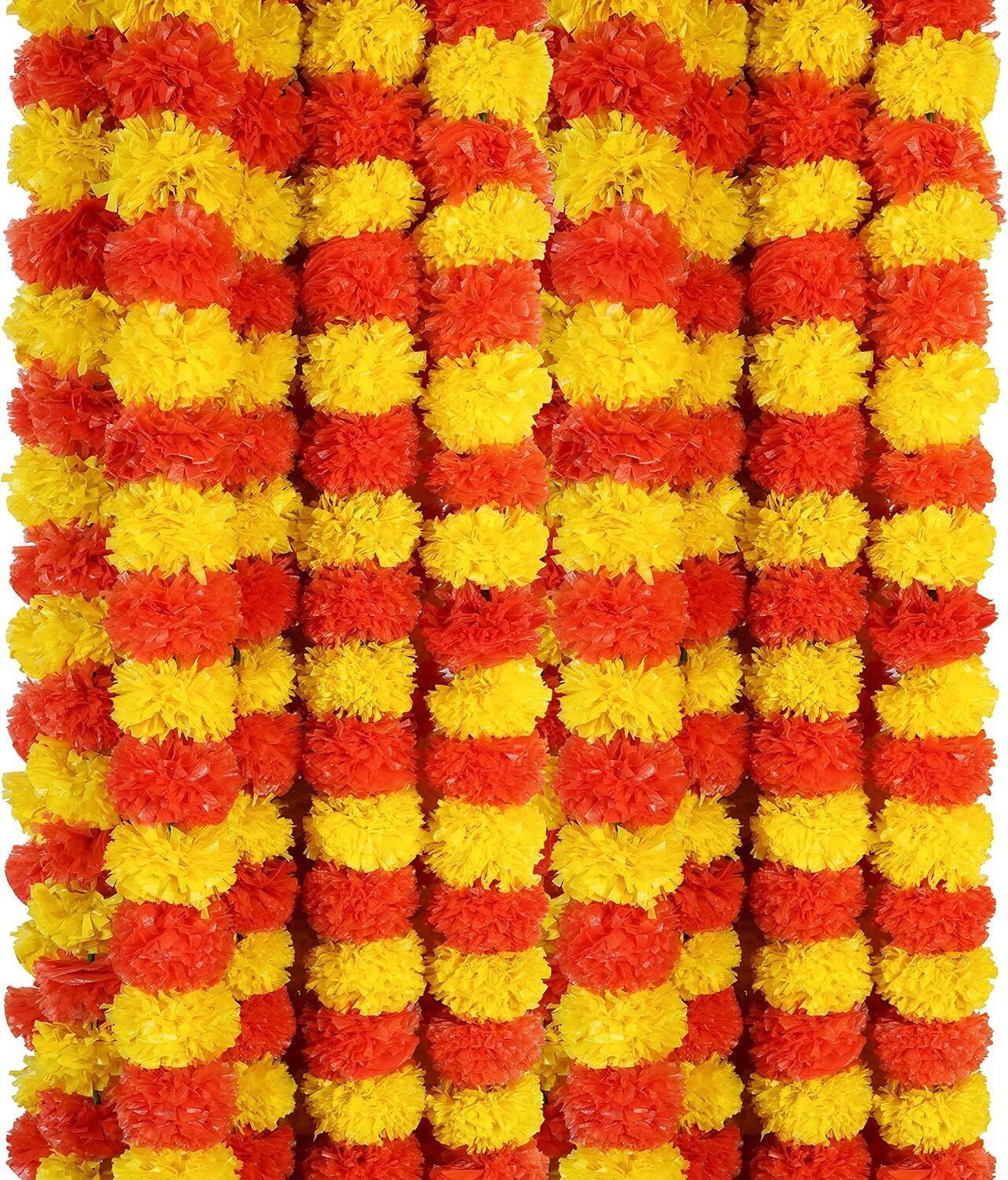 Image of MILEN Artificial Marigold Garlands Door Toran For Decoration - Pack of 5 Toran (plastic, Straight Mala)