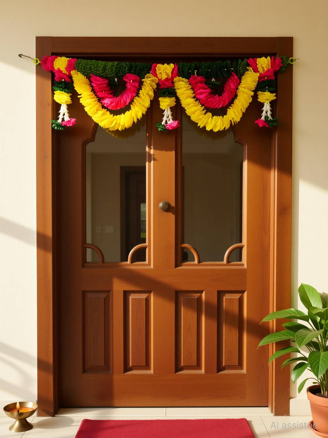 Afarza Artificial Flower Toran Garland for Home Decoration Main Entrance Door Hanging Toran