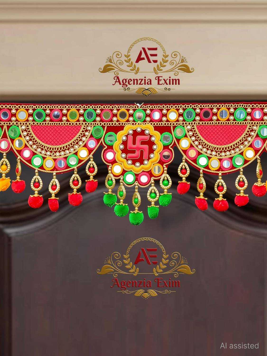 AGENZIA EXIM Traditional Zula Pearl Beads Handmade Door Hanging Toran/Bandarwal for Door. Toran