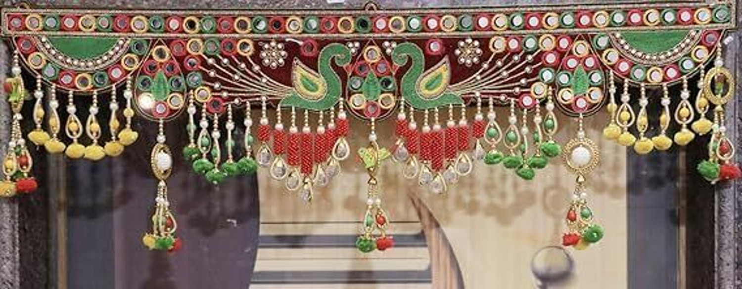 Image of Jack Lawrence Handcrafted Peacock Design Door Toran Bandhanwar for Main Door & Diwali Decor Toran