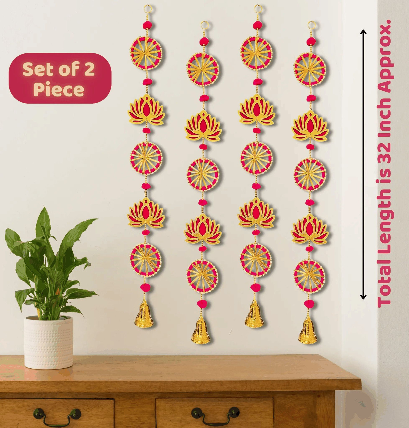 Image of BDRMKH Wall Door Hanging Lotus Latkan decorative Toran