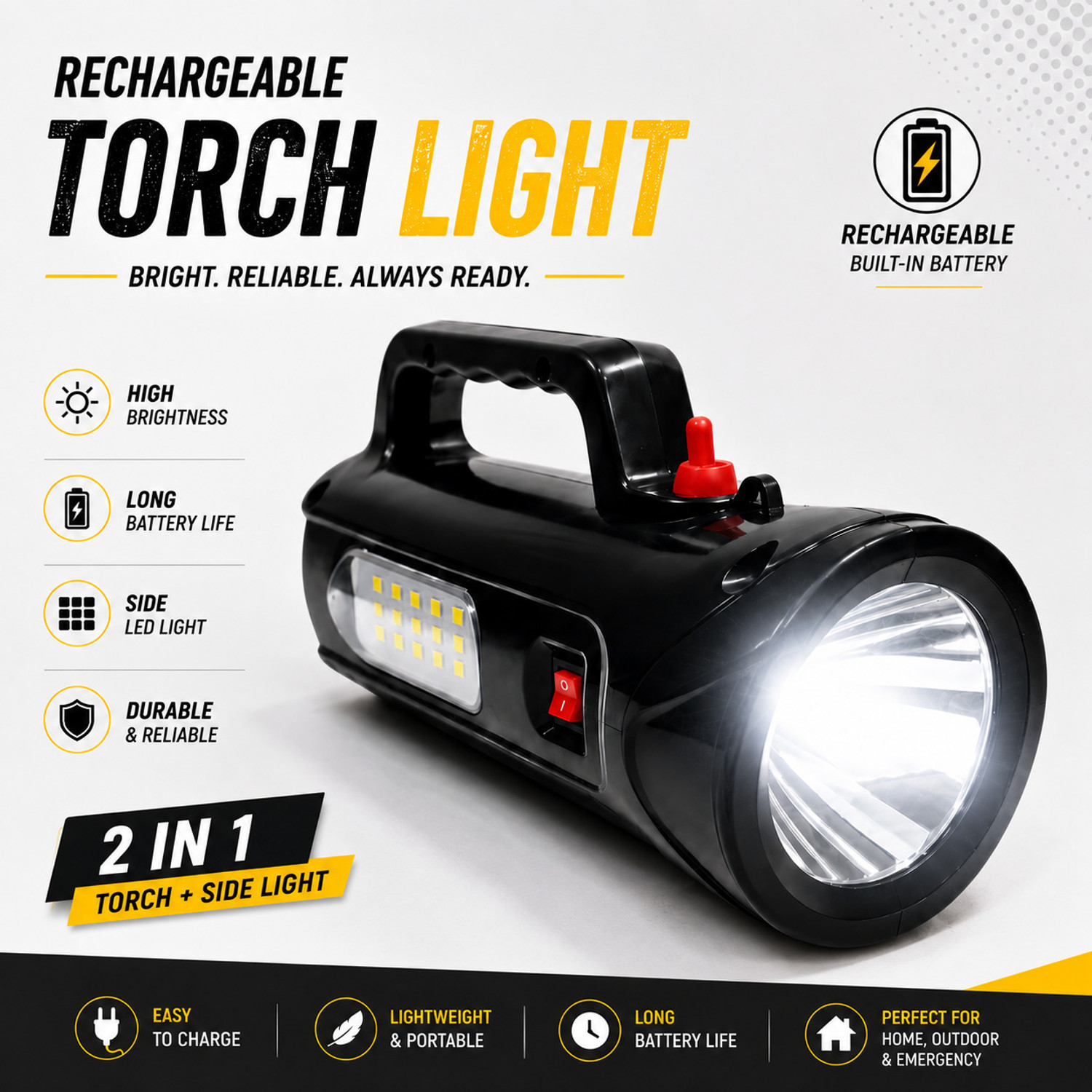 Image of WRYDO9 Super Bright Torch High Power with Focus Beam for Outdoor and Farming Torch