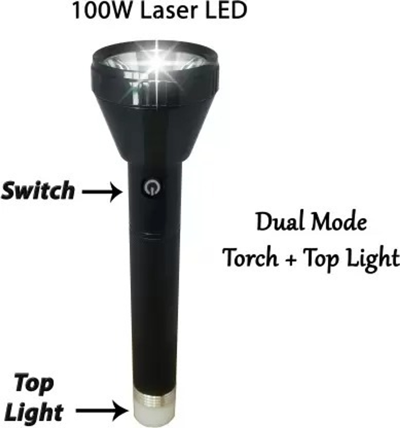 Image of Zeno volt 80W Led Torch Strong Beam 1Km Range & Cob Tracking Light Rechargeable 6 hrs Torch Emergency Light