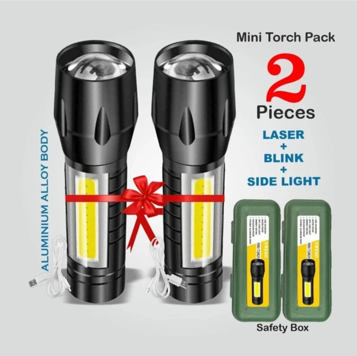 MZ Mini Pocket Light Zoom COB USB Charging Led Water Proof Torch light Torch