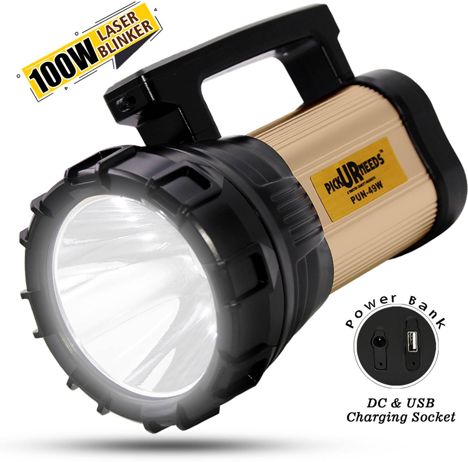 Pick Ur Needs 100w Laser with Blinker Rechargeable Waterproof Torch