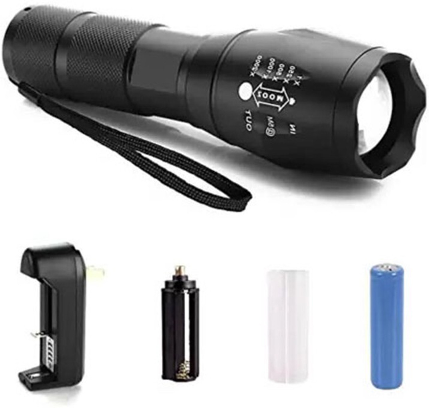 Image of Small Sun 5 Mode LED Torch with Super Bright Technology , Military Quality LED Torch Range : 200m Full Metal Body Torch