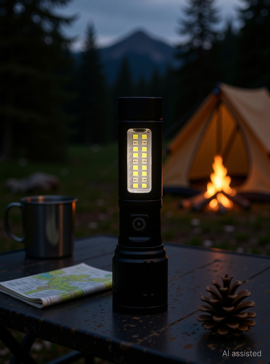 Image of MZ M032 (LED RECHARGEABLE METAL TORCH) Zoomable 80W with 1200mAh Battery & 6 Modes Torch
