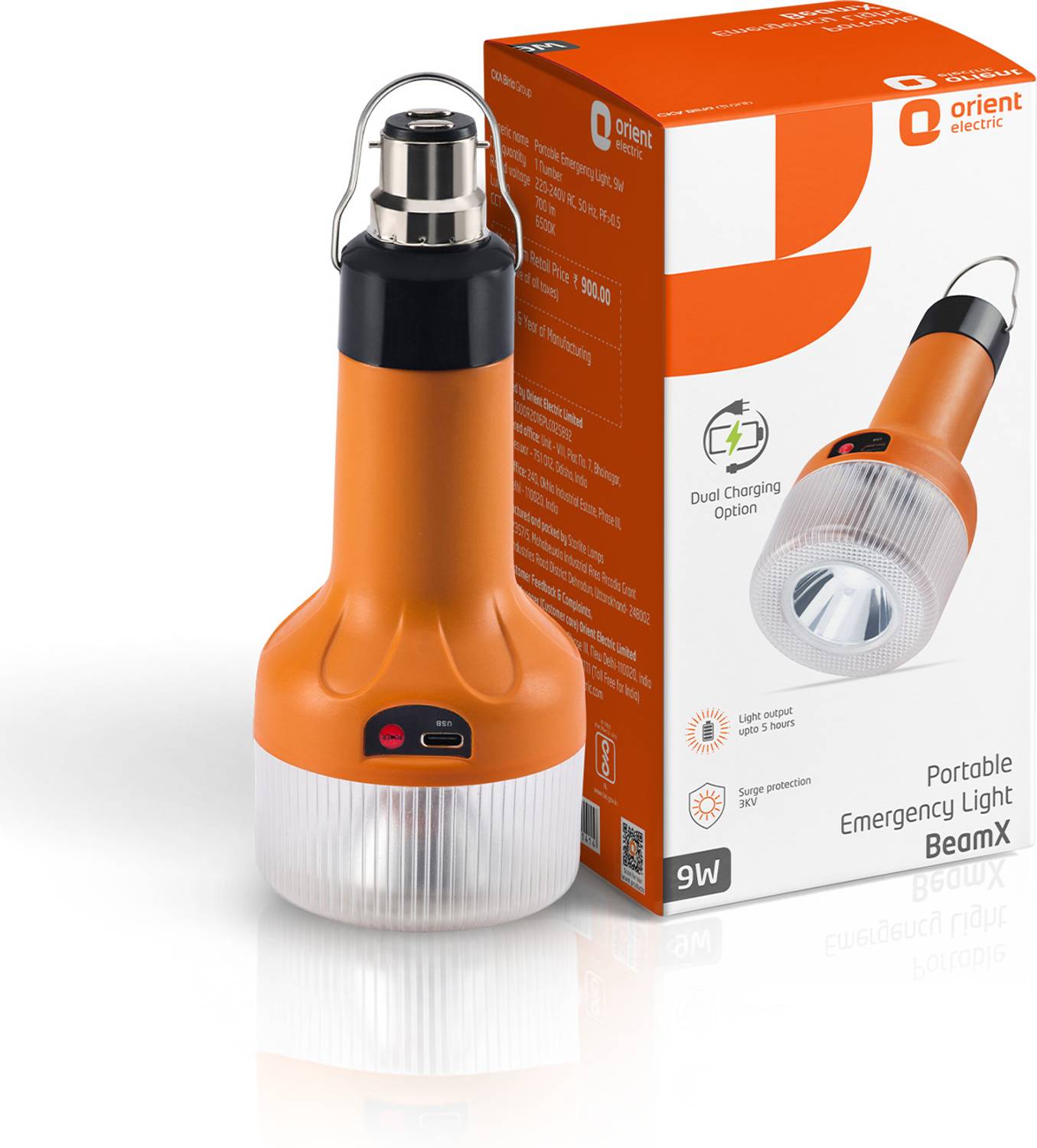 Orient Electric 9W BeamX Portable LED Bulb with Torch